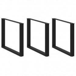 Nogi do stołu jadalnego w kształcie litery U 3 szt. Czarne 100x(72-73) cm Stal