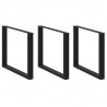 Nogi do stołu jadalnego w kształcie litery U 3 szt. Czarne 100x(72-73) cm Stal
