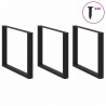 Nogi do stołu jadalnego w kształcie litery U 3 szt. Czarne 100x(72-73) cm Stal