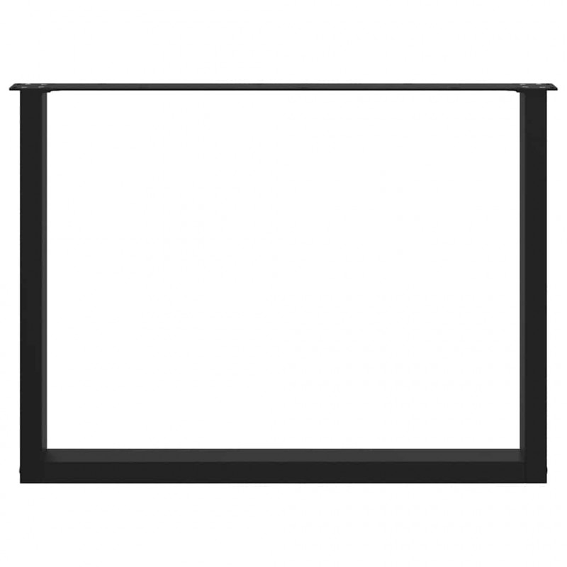 Nogi do stołu jadalnego w kształcie litery U 3 szt. Czarne 100x(72-73) cm Stal
