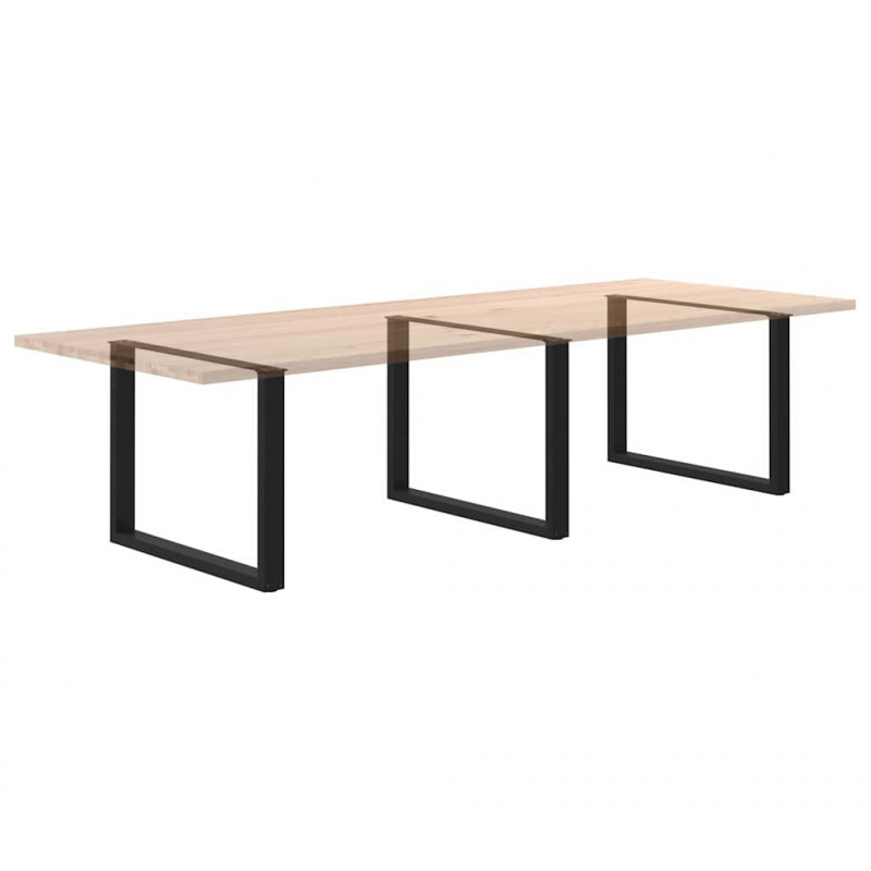 Nogi do stołu jadalnego w kształcie litery U 3 szt. Czarne 100x(72-73) cm Stal