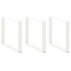 Nogi do stołu jadalnego w kształcie litery U 3 szt. Białe 100x(72-73) cm Stal