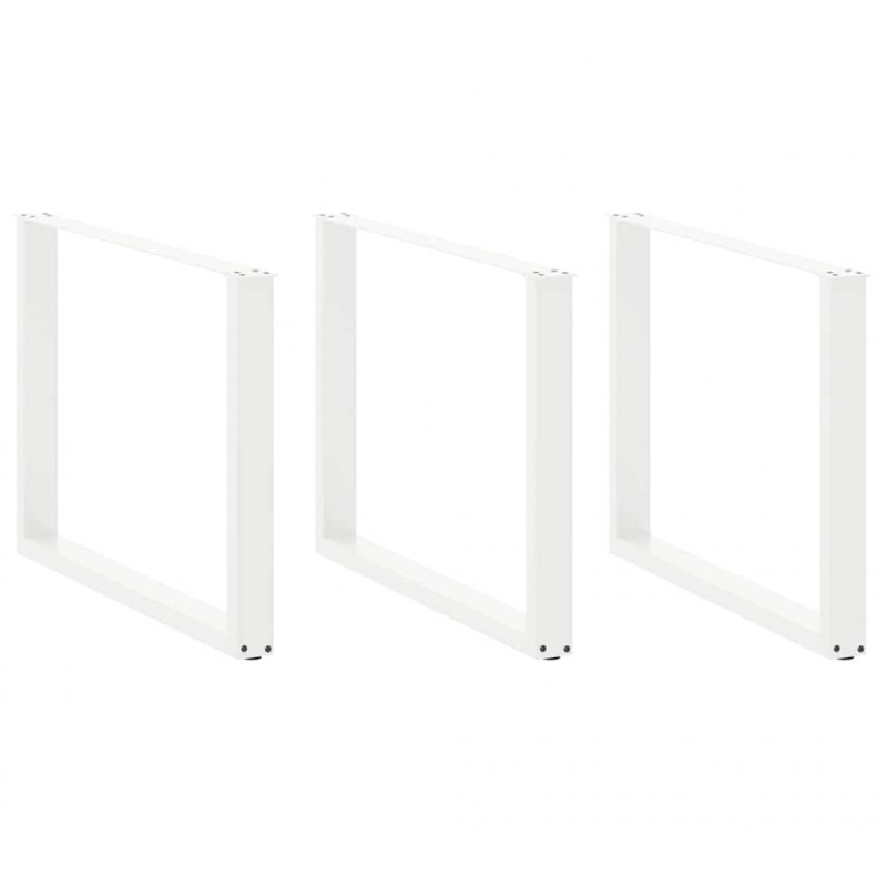 Nogi do stołu jadalnego w kształcie litery U 3 szt. Białe 100x(72-73) cm Stal