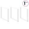 Nogi do stołu jadalnego w kształcie litery U 3 szt. Białe 100x(72-73) cm Stal