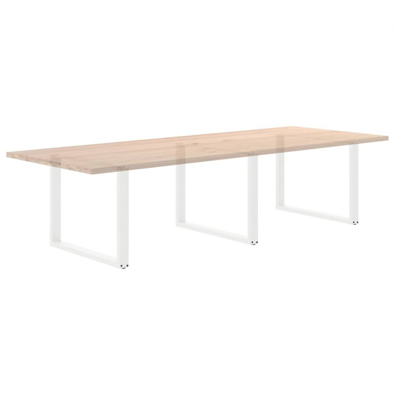 Nogi do stołu jadalnego w kształcie litery U 3 szt. Białe 100x(72-73) cm Stal