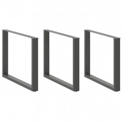 Nogi do stołu jadalnego w kształcie litery U 3 szt. Antracyt 100x(72-73) cm Stal