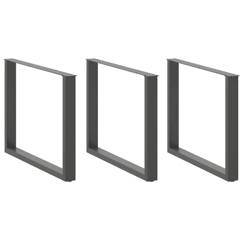 Nogi do stołu jadalnego w kształcie litery U 3 szt. Antracyt 100x(72-73) cm Stal