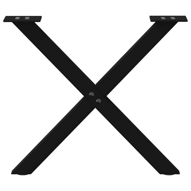Nogi do stolika kawowego w kształcie litery X 2 szt. Czarne 50x(42-43) cm Stal