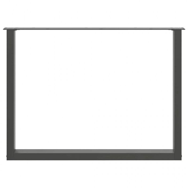 Nogi do stołu jadalnego w kształcie litery U 3 szt. Antracyt 100x(72-73) cm Stal