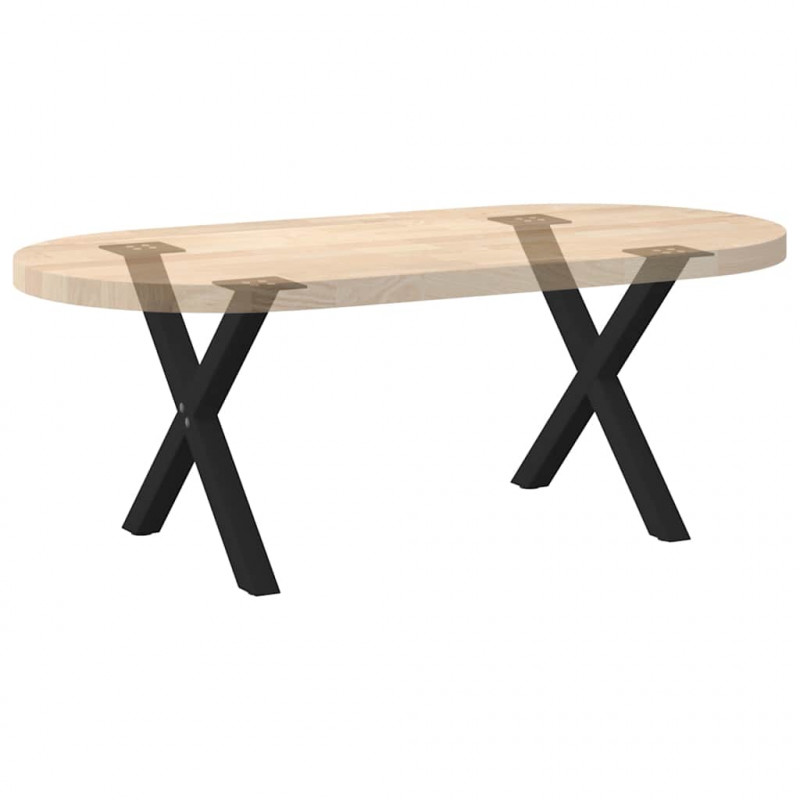 Nogi do stolika kawowego w kształcie litery X 2 szt. Czarne 50x(42-43) cm Stal