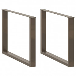 Nogi do stołu jadalnego w kształcie litery U 3 szt. Naturalna stal 100x(72-73) cm Stal