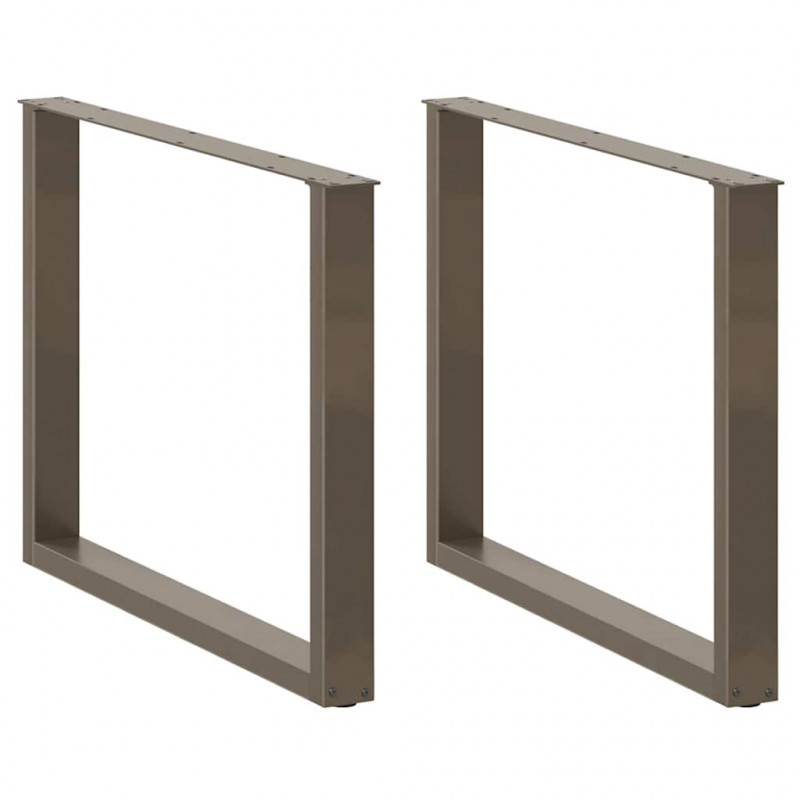 Nogi do stołu jadalnego w kształcie litery U 3 szt. Naturalna stal 100x(72-73) cm Stal
