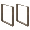 Nogi do stołu jadalnego w kształcie litery U 3 szt. Naturalna stal 100x(72-73) cm Stal