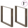Nogi do stołu jadalnego w kształcie litery U 3 szt. Naturalna stal 100x(72-73) cm Stal