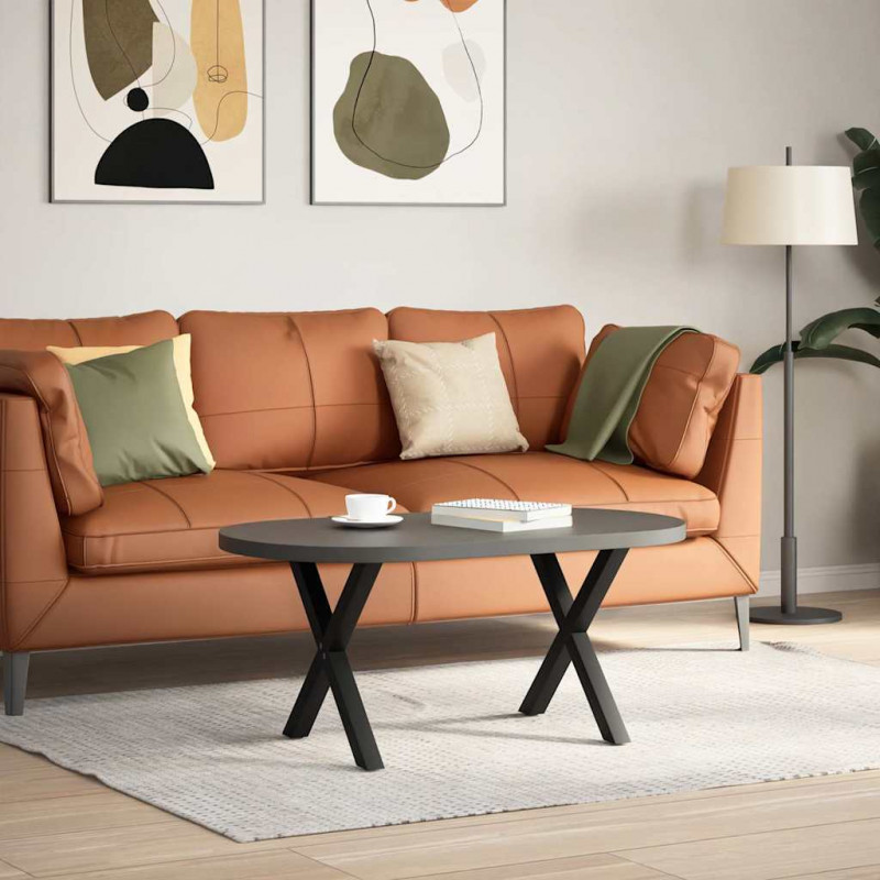 Nogi do stolika kawowego w kształcie litery X 2 szt. Czarne 60x(42-43) cm Stal