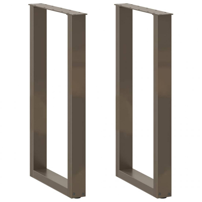 Nogi do stołu barowego w kształcie litery U 2 szt. Naturalna stal 40x(90-91) cm Stal