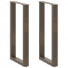 Nogi do stołu barowego w kształcie litery U 2 szt. Naturalna stal 40x(90-91) cm Stal