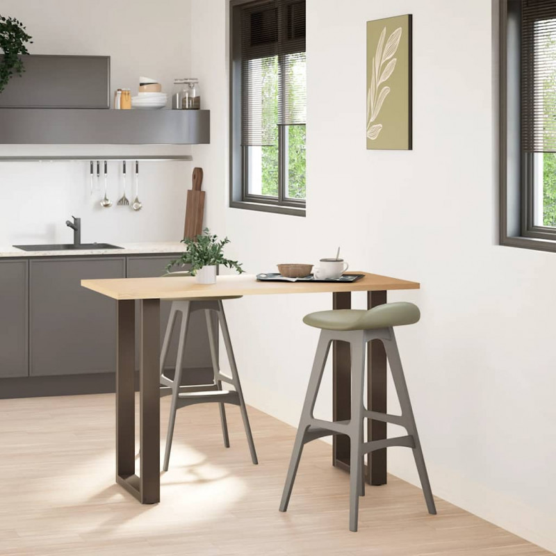 Nogi do stołu barowego w kształcie litery U 2 szt. Naturalna stal 40x(90-91) cm Stal