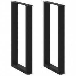 Nogi do stołu barowego w kształcie litery U 2 szt. Czarne 50x(90-91) cm Stal