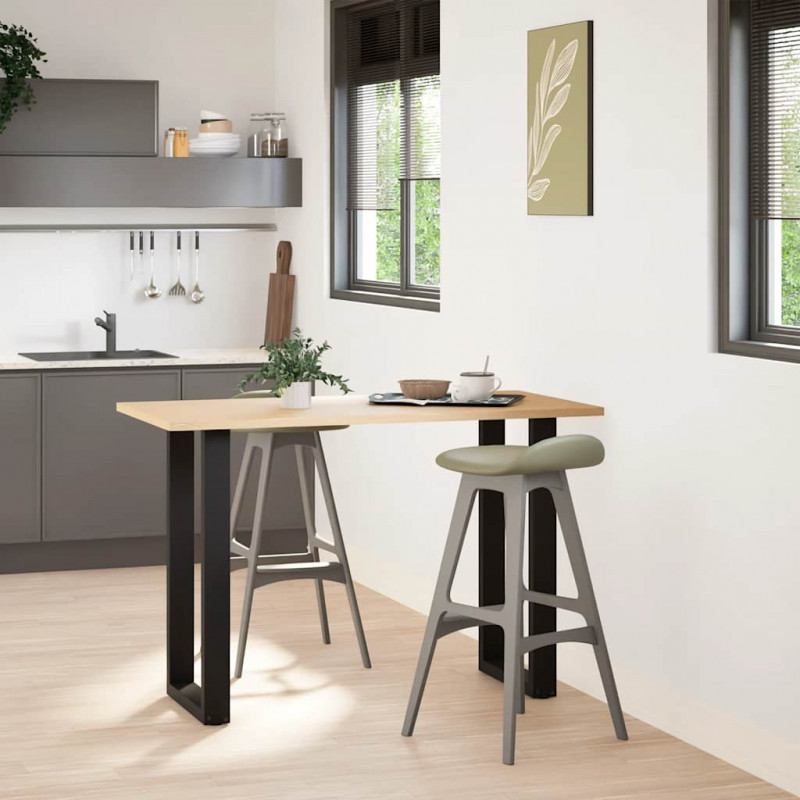 Nogi do stołu barowego w kształcie litery U 2 szt. Czarne 50x(90-91) cm Stal