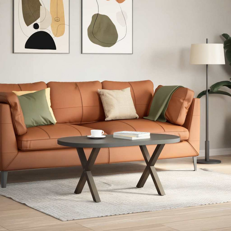 Nogi do stolika kawowego w kształcie litery X 2 szt. Naturalna stal 60x(42-43) cm Stal