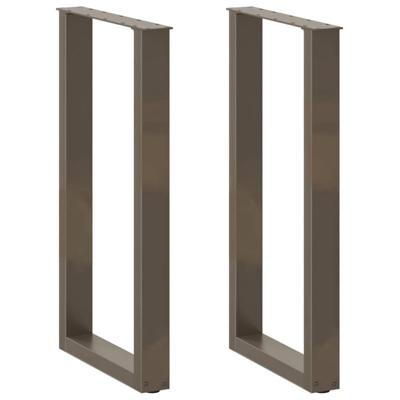 Nogi do stołu barowego w kształcie litery U 2 szt. Naturalna stal 50x(90-91) cm Stal