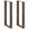 Nogi do stołu barowego w kształcie litery U 2 szt. Naturalna stal 50x(90-91) cm Stal