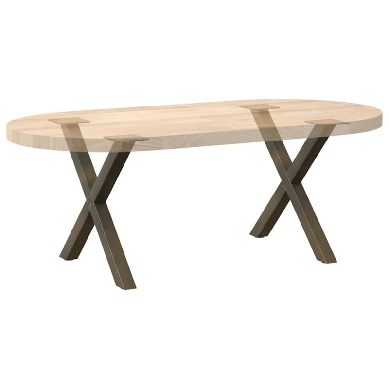 Nogi do stolika kawowego w kształcie litery X 2 szt. Naturalna stal 60x(42-43) cm Stal