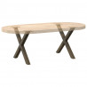 Nogi do stolika kawowego w kształcie litery X 2 szt. Naturalna stal 60x(42-43) cm Stal