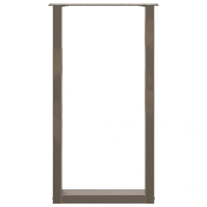 Nogi do stołu barowego w kształcie litery U 2 szt. Naturalna stal 50x(90-91) cm Stal