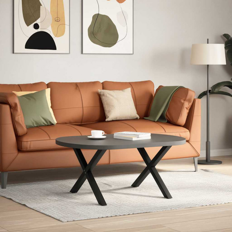 Nogi do stolika kawowego w kształcie litery X 2 szt. Czarne 70x(42-43) cm Stal