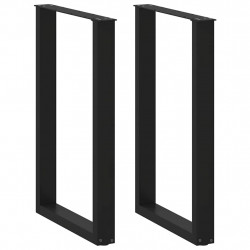 Nogi do stołu barowego w kształcie litery U 2 szt. Czarne 60x(90-91) cm Stal