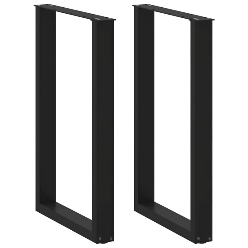Nogi do stołu barowego w kształcie litery U 2 szt. Czarne 60x(90-91) cm Stal