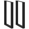 Nogi do stołu barowego w kształcie litery U 2 szt. Czarne 60x(90-91) cm Stal