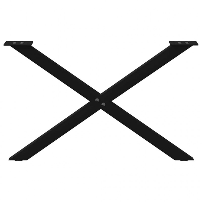 Nogi do stolika kawowego w kształcie litery X 2 szt. Czarne 70x(42-43) cm Stal