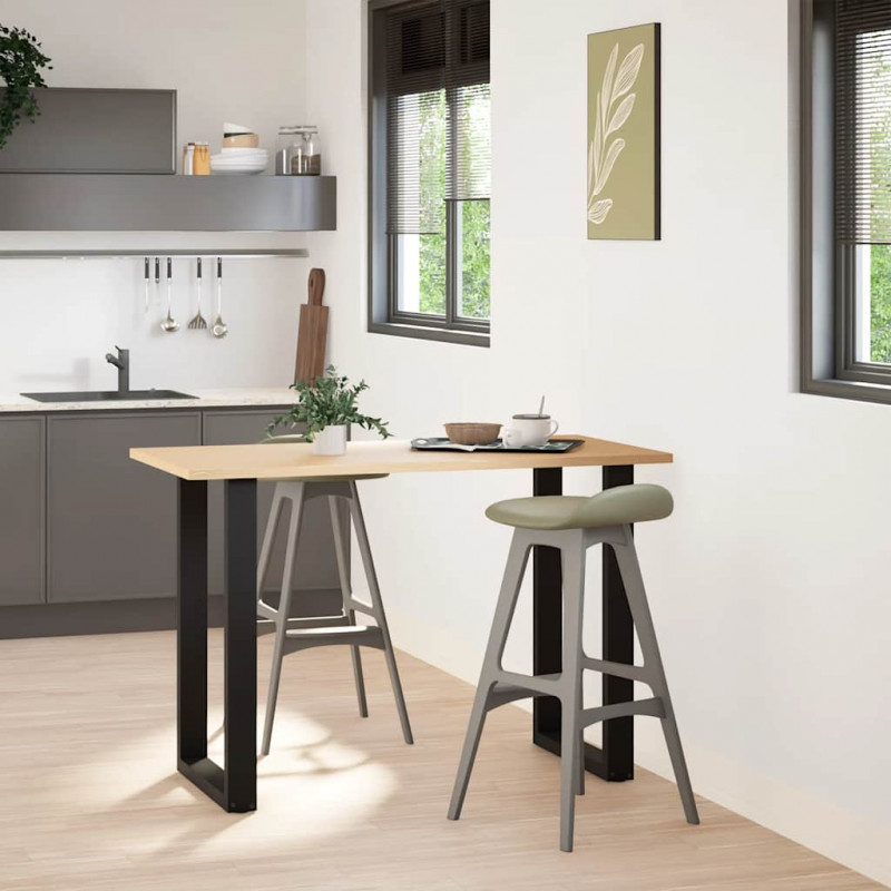 Nogi do stołu barowego w kształcie litery U 2 szt. Czarne 60x(90-91) cm Stal