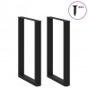 Nogi do stołu barowego w kształcie litery U 2 szt. Czarne 60x(90-91) cm Stal