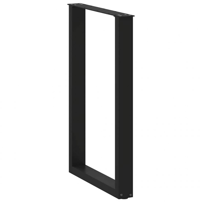 Nogi do stołu barowego w kształcie litery U 2 szt. Czarne 60x(90-91) cm Stal