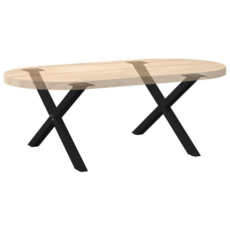 Nogi do stolika kawowego w kształcie litery X 2 szt. Czarne 70x(42-43) cm Stal
