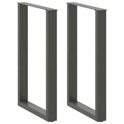 Nogi do stołu barowego w kształcie litery U 2 szt. Antracyt 60x(90-91) cm Stal