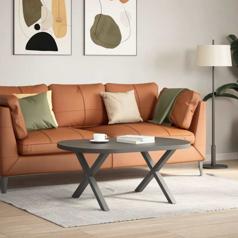 Nogi do stolika kawowego w kształcie litery X 2 szt. Antracyt 70x(42-43) cm Stal