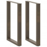 Nogi do stołu barowego w kształcie litery U 2 szt. Naturalna stal 60x(90-91) cm Stal