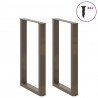 Nogi do stołu barowego w kształcie litery U 2 szt. Naturalna stal 60x(90-91) cm Stal