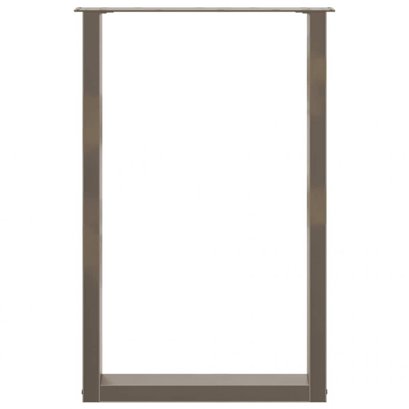 Nogi do stołu barowego w kształcie litery U 2 szt. Naturalna stal 60x(90-91) cm Stal