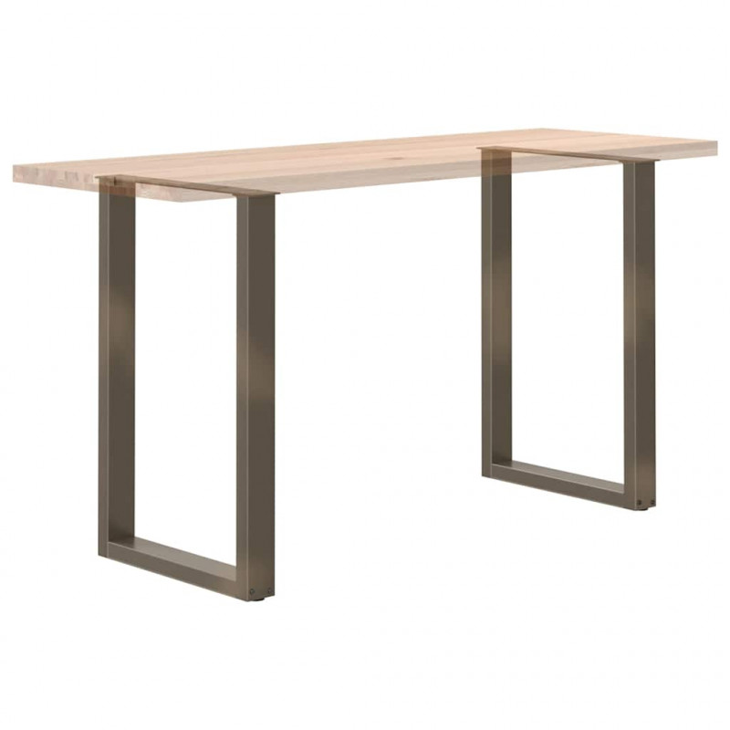 Nogi do stołu barowego w kształcie litery U 2 szt. Naturalna stal 60x(90-91) cm Stal
