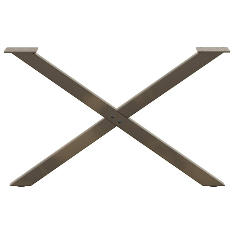 Nogi do stolika kawowego w kształcie litery X 2 szt. Naturalna stal 70x(42-43) cm Stal