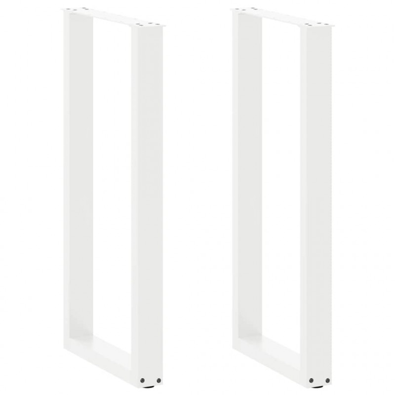 Nogi do stołu barowego w kształcie litery U 2 szt. Białe 40x(100-101) cm Stal