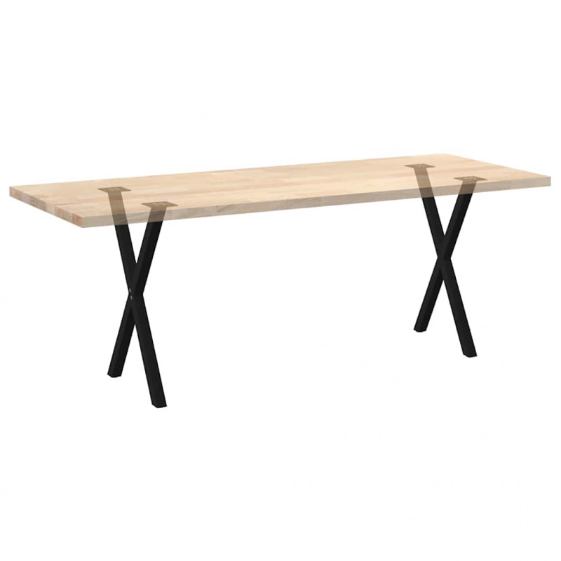 Nogi do stołu jadalnego w kształcie litery X 2 szt. Czarne 50x(72-73) cm Stal
