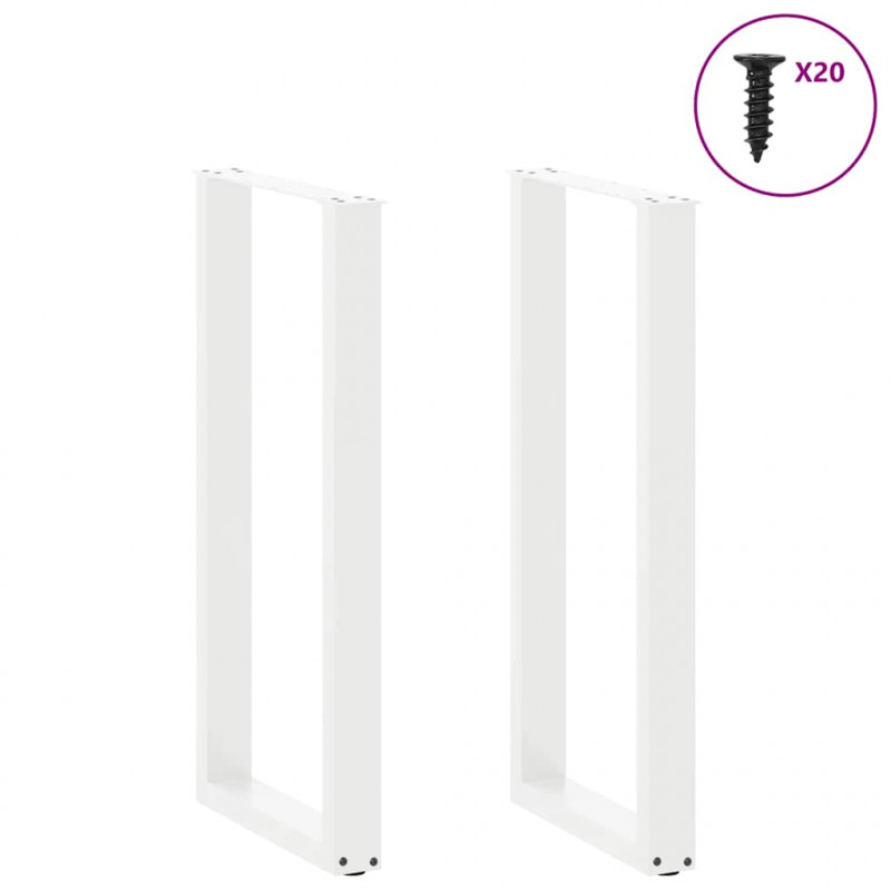 Nogi do stołu barowego w kształcie litery U 2 szt. Białe 40x(100-101) cm Stal