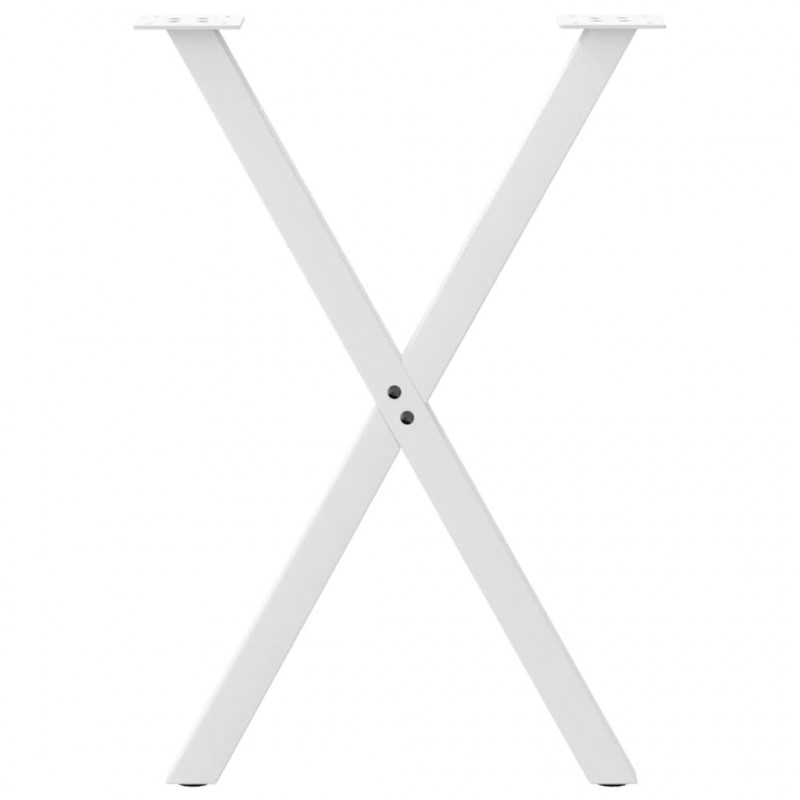 Nogi do stołu jadalnego w kształcie litery X 2 szt. Białe 50x(72-73) cm Stal